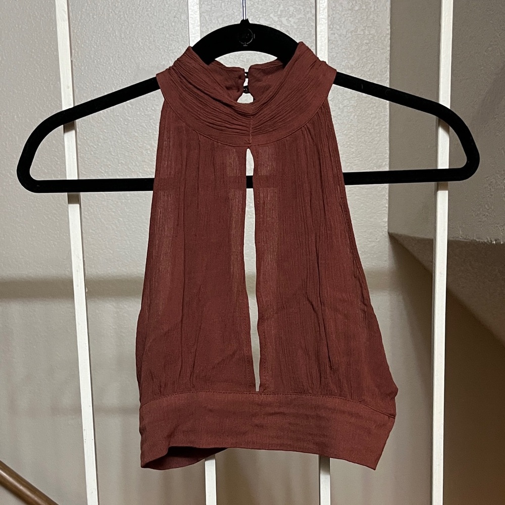 Urban Outfitters Sleeveless Brown Crop Top